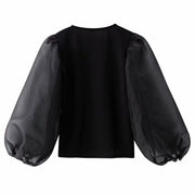 "Mesh Puff Sleeve T-Shirt for Women"